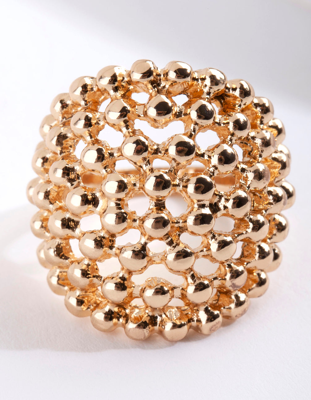 Gold Textured Ball Ring