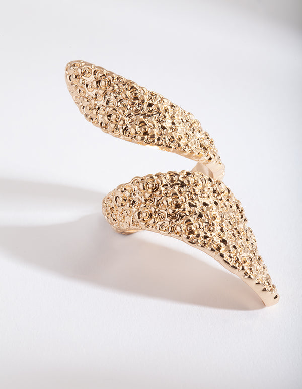 Gold Textured Wrap Ring