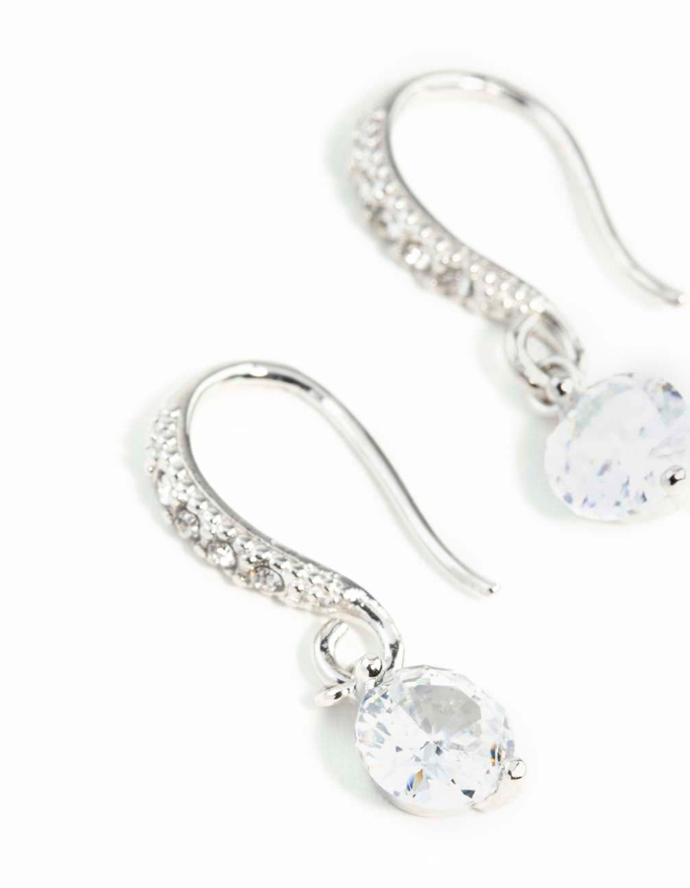 Silver Cubic Zirconia Drop Earrings