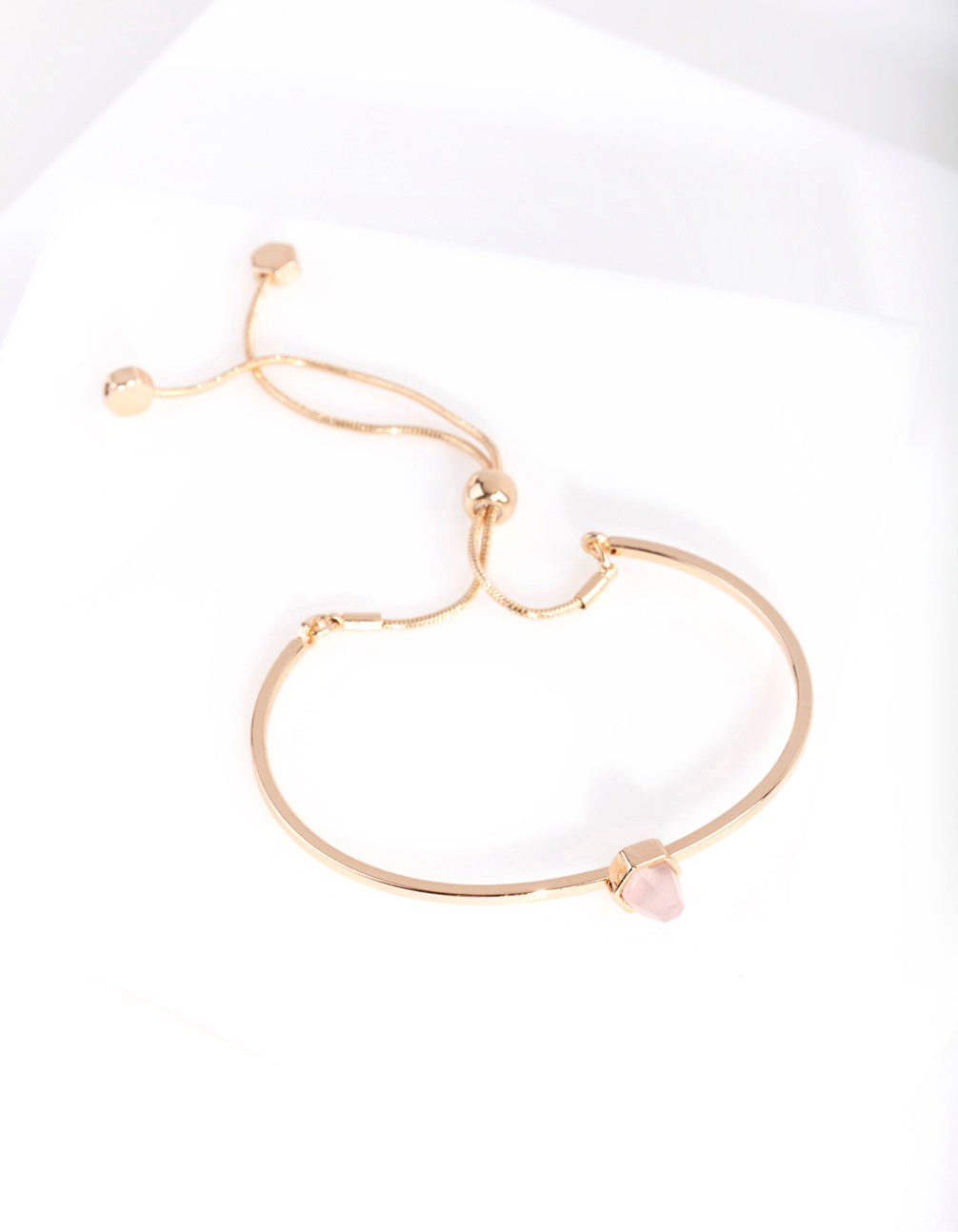 Gold Rose Quartz Toggle Bracelet