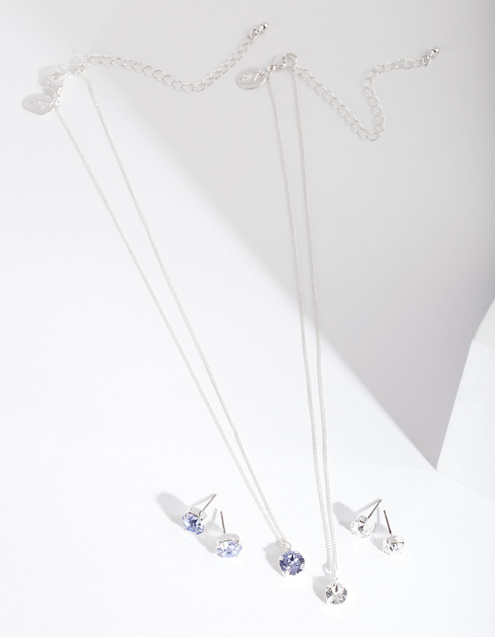 Lavender 2 Stone Earring Necklace Set