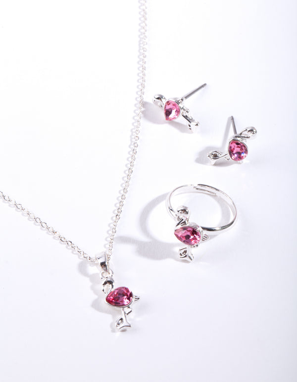 Kids Crystal Flamingo Jewellery Set