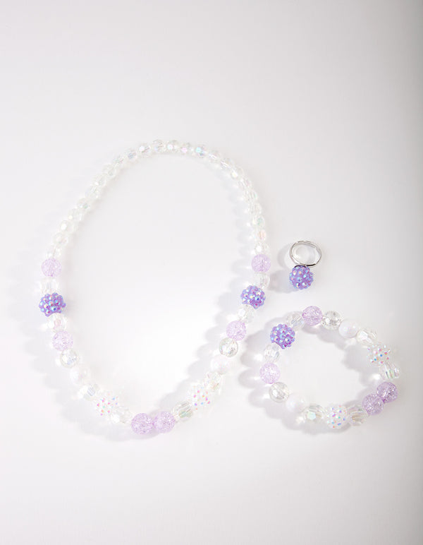 Kids Beaded Ball Jewellery Set