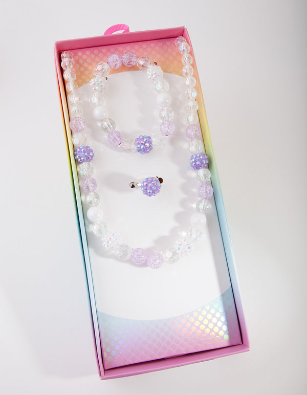 Kids Beaded Ball Jewellery Set