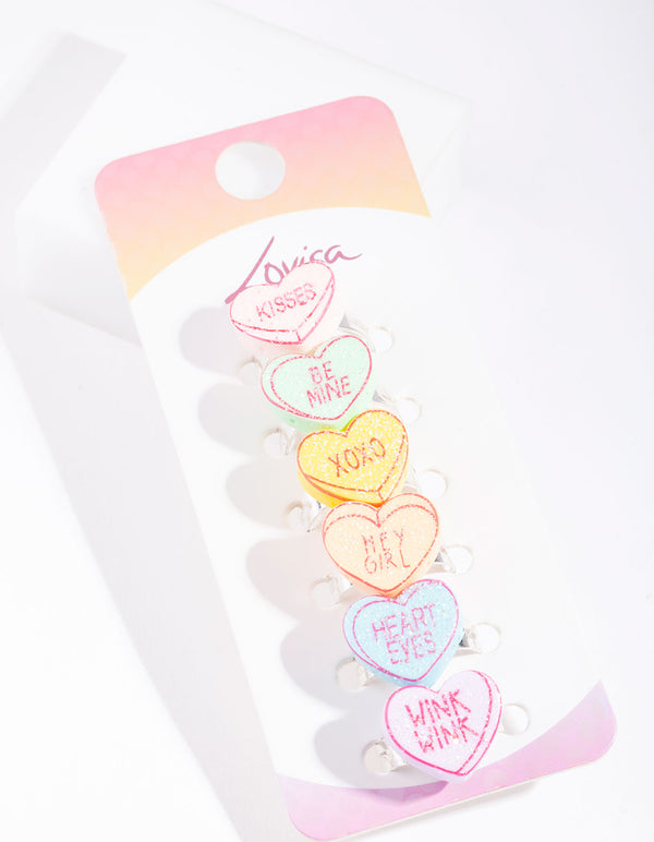 KIDS1 SS WORD HEARTS 6PK RG