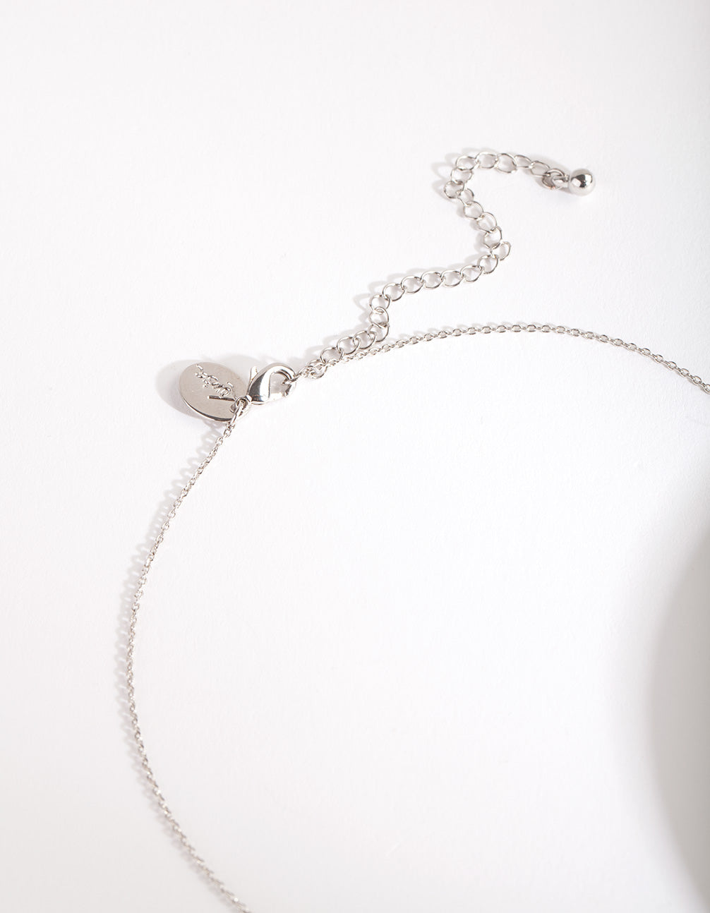 Silver Cubic Zirconia Flower Trapezoid Necklace