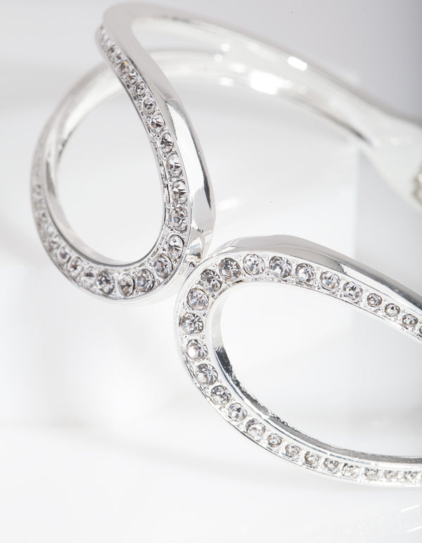 Silver Crystal Loop Bangle