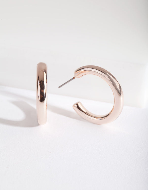 Mini Rose Gold Chunky Hoop Earrings