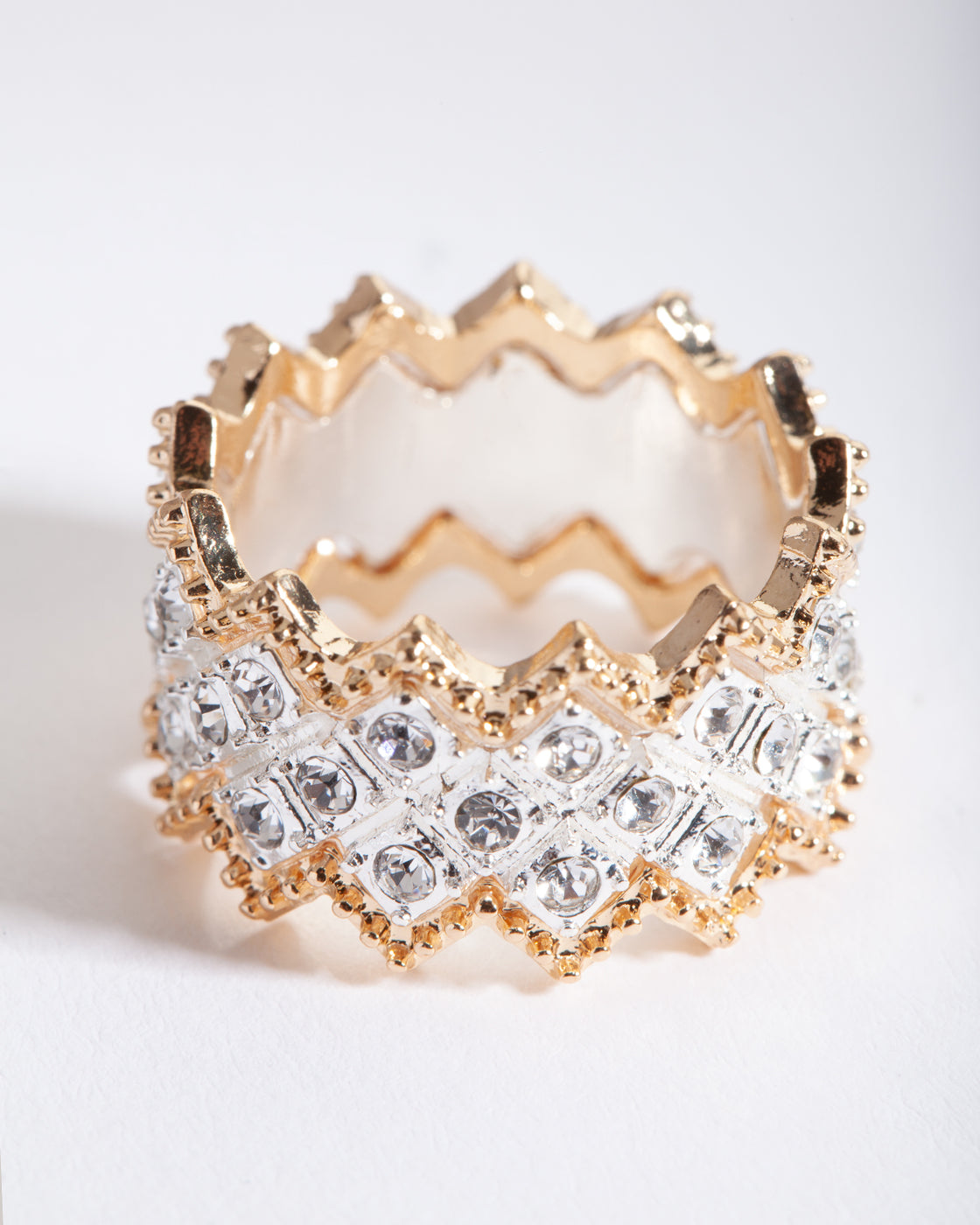 Mixed Metal Zig Zag Ring