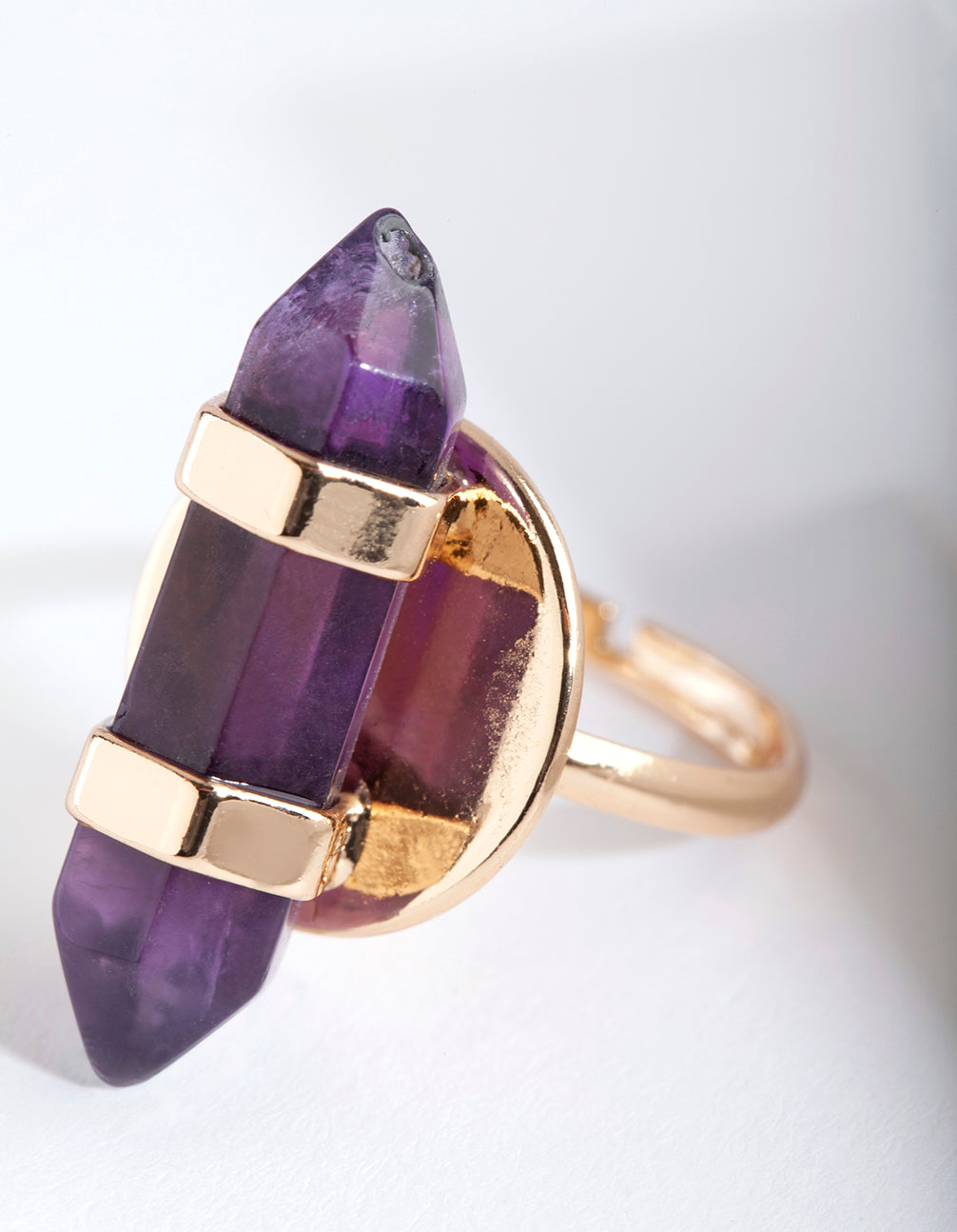Gold Amethyst Plate Ring