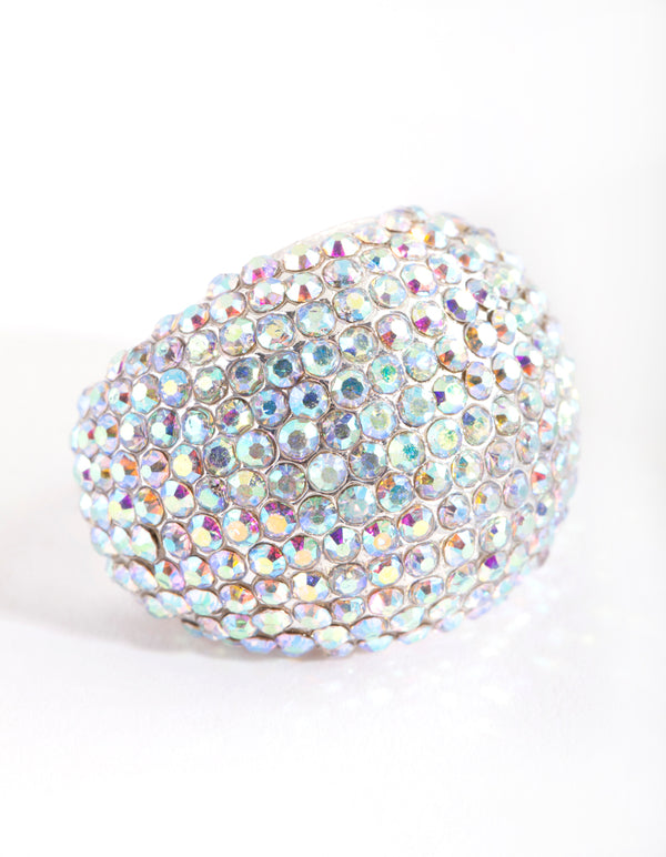 Silver Giant Pave Dome Ring