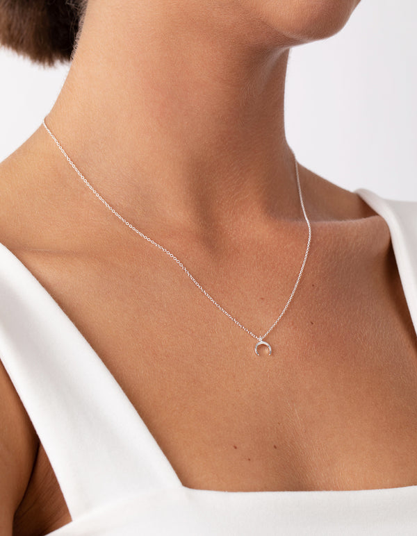 Sterling Silver Moon Necklace