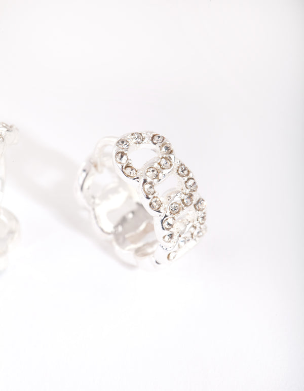 Silver Looped Mini Hoop Earrings