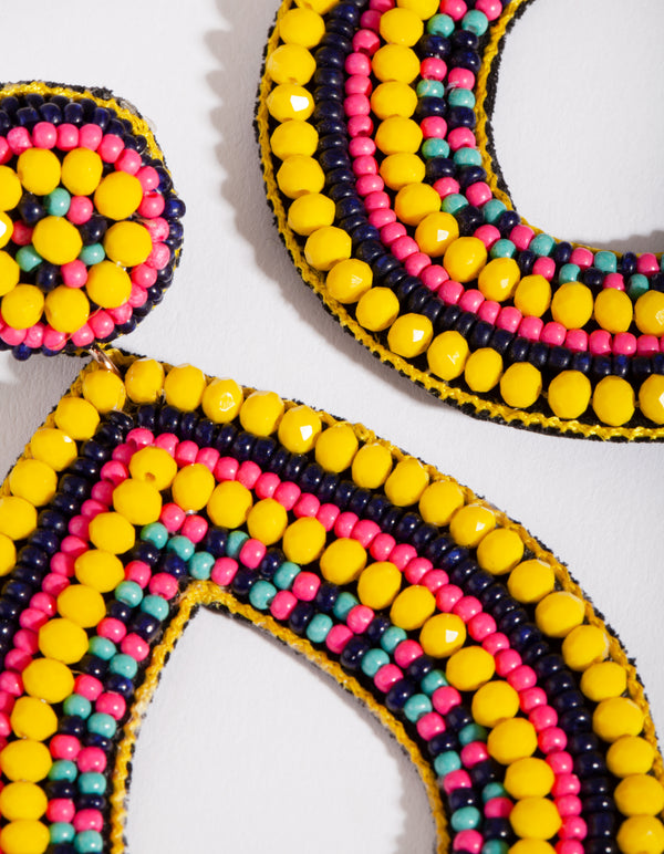 Beaded Psychedelic Drop Earrings