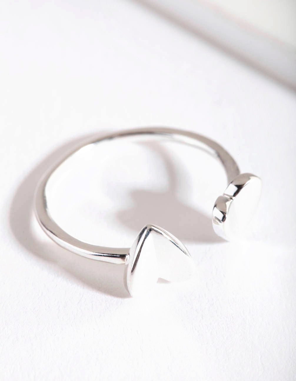 Silver Open Double Heart Ring