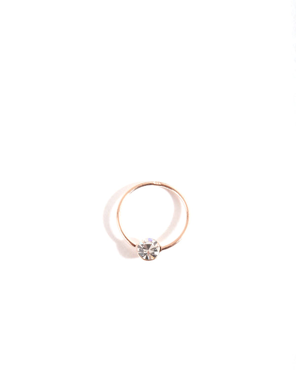 Rose Gold Plated Diamante Nose Ring