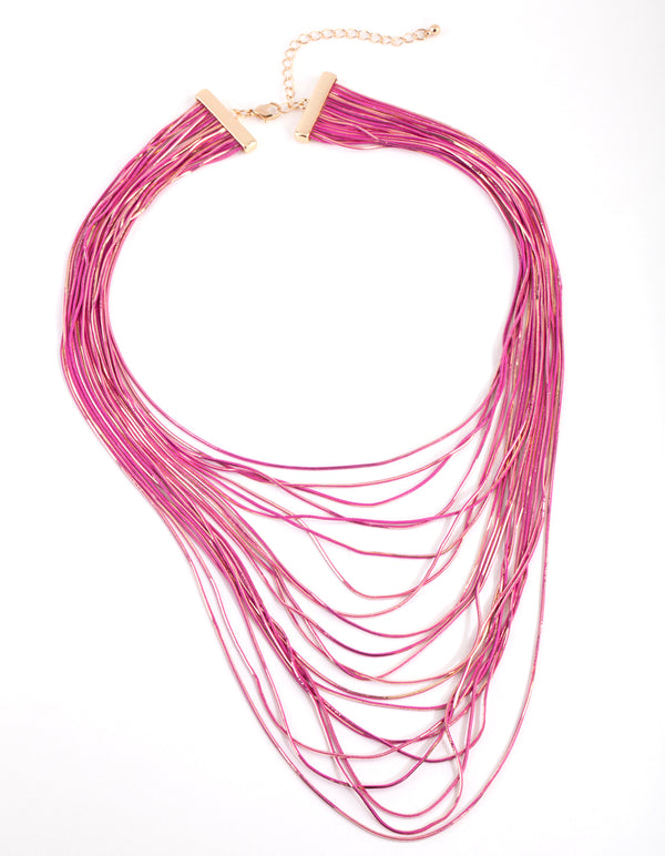 Pink Chain Drape Necklace