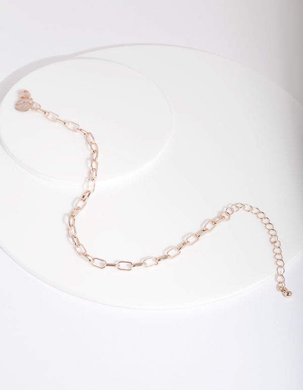 Rose Gold 5mm Rectangle Chain Anklet