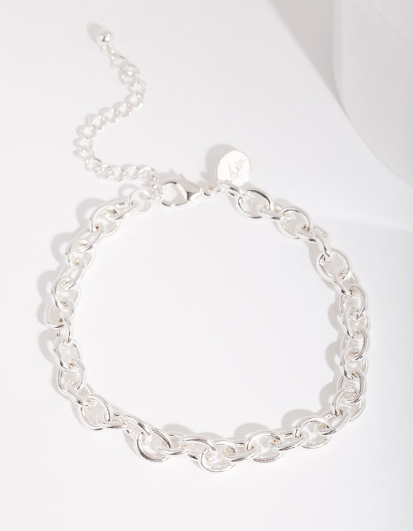 Silver 8mm Cable Chain Anklet