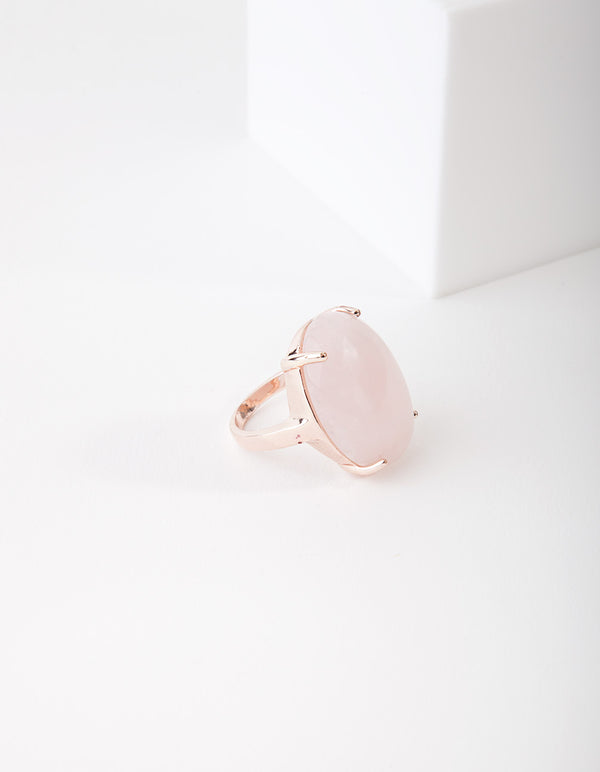 Rose Gold Semi Precious Oval Ring