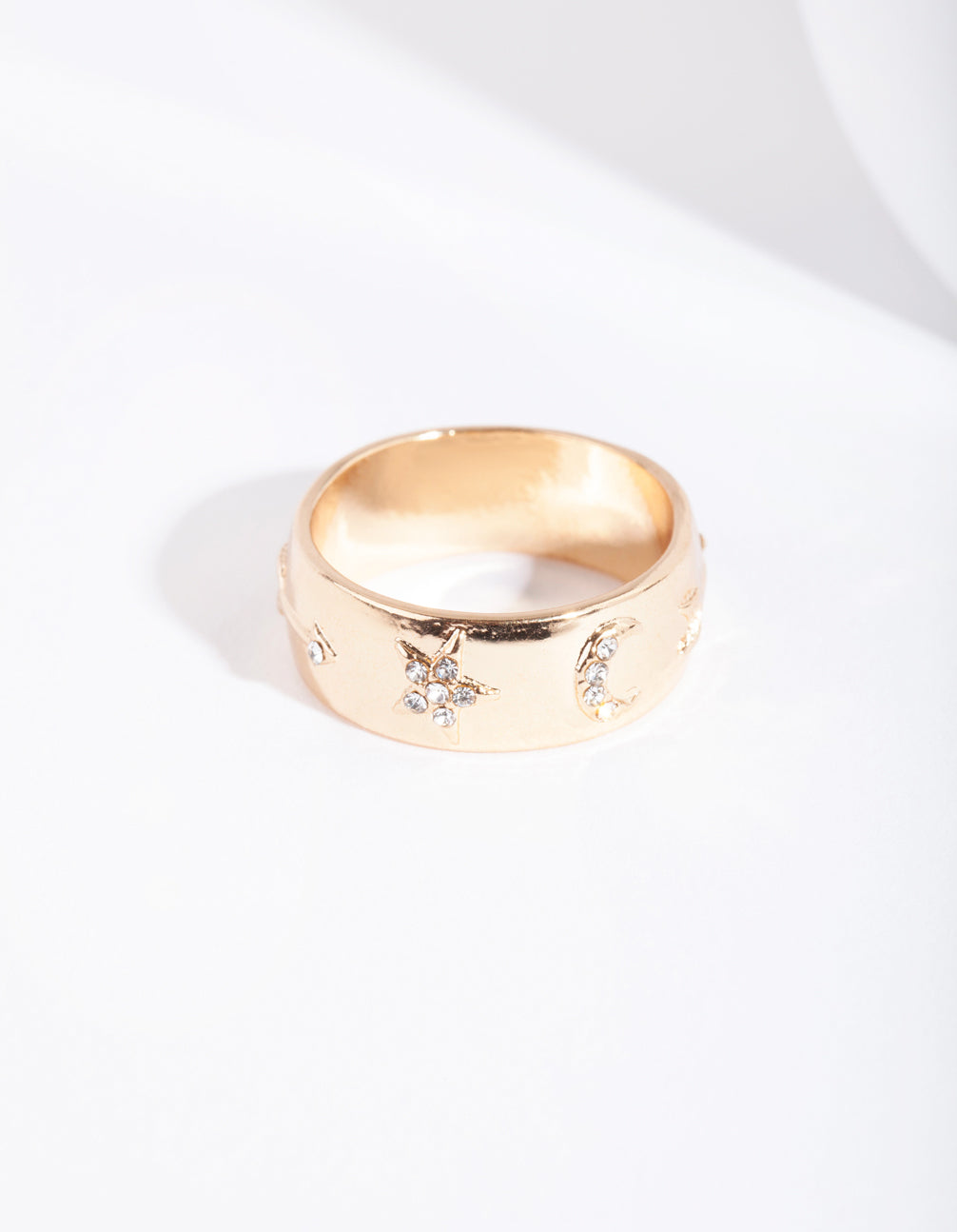 Gold Diamante Symbol Band Ring