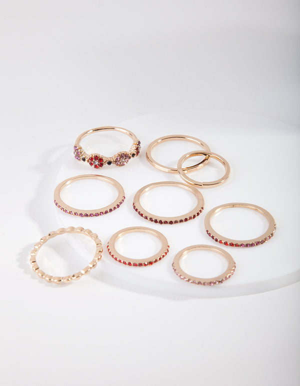 RED SG FLRL DIA BND 8X3PK RG