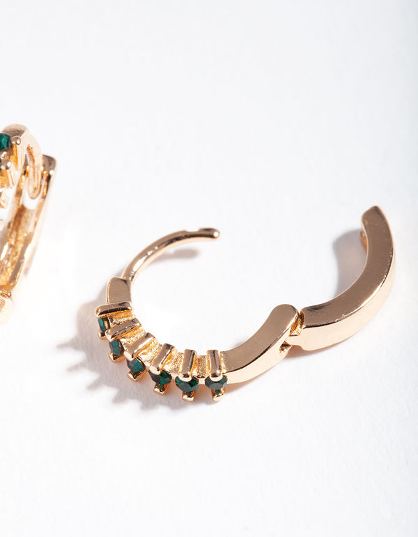 Emerald Diamante Huggie