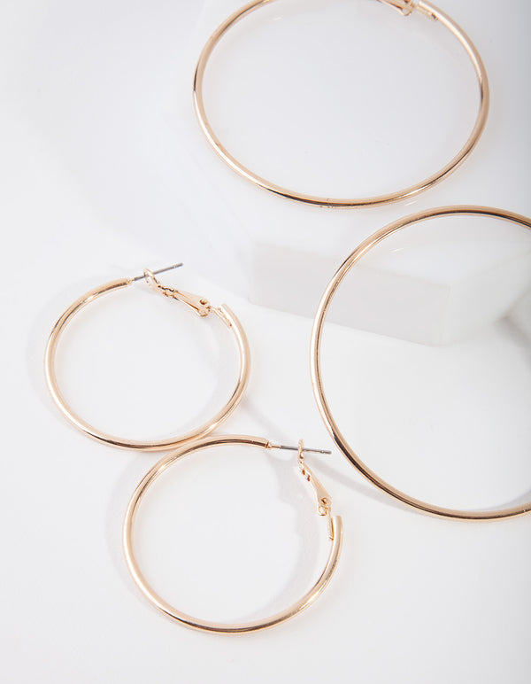 Gold Mixed Hoop Earring Pack