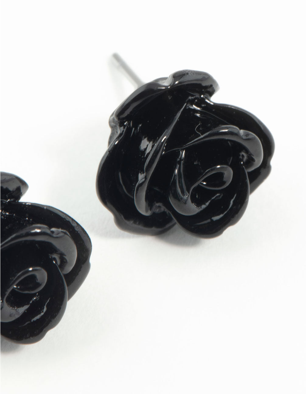 Black Rose Stud Earrings