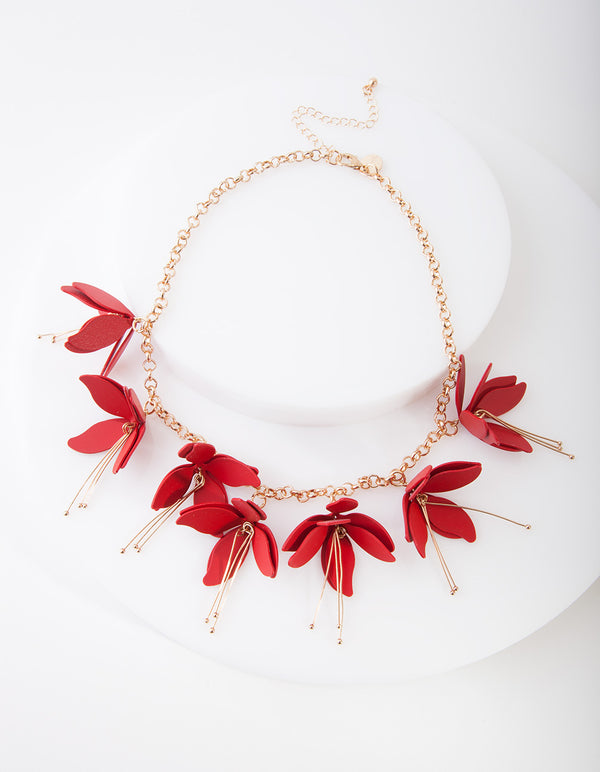 RED SG FLTING CTD MTL FLWR NL