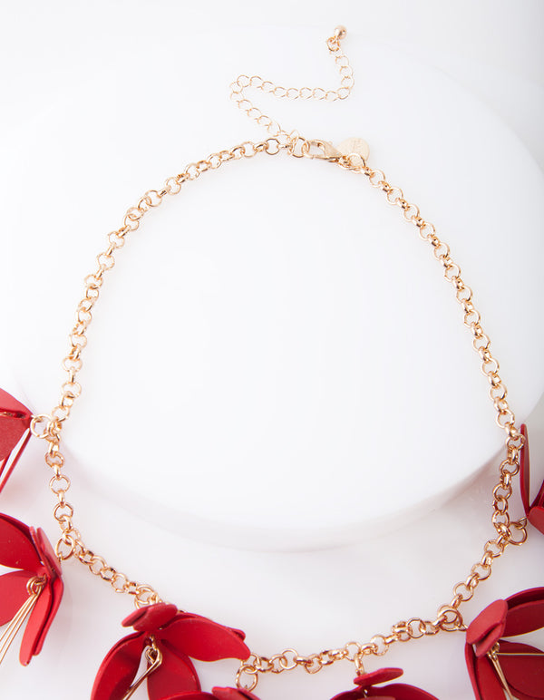 RED SG FLTING CTD MTL FLWR NL