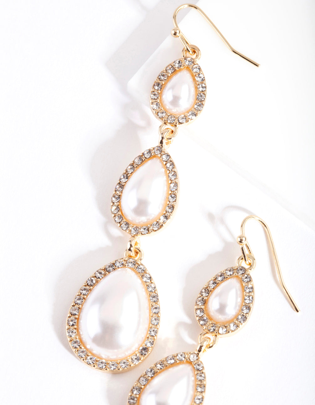 Gold Graduated Pearl Earrings