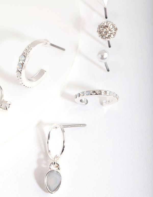 Silver Multi Stone Earring Pack