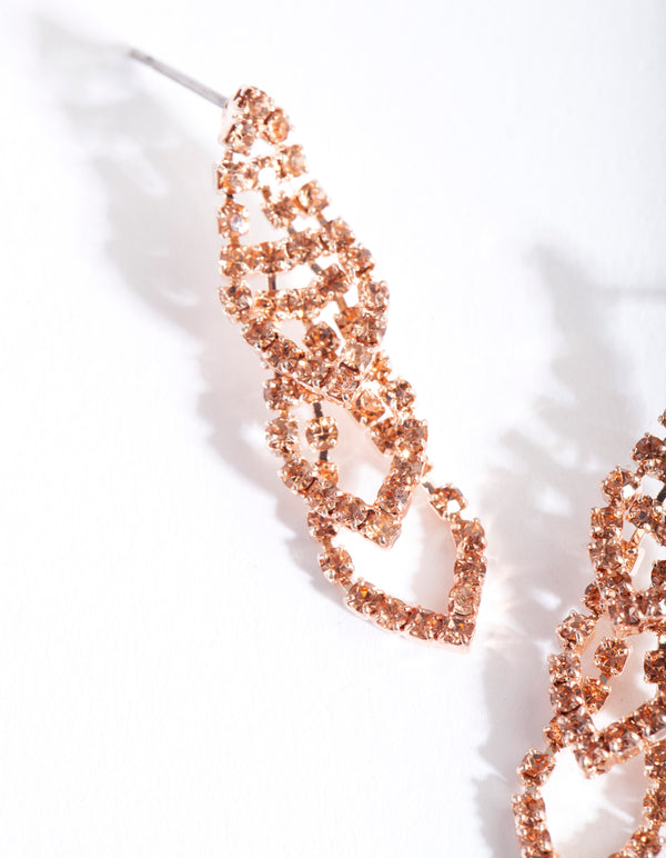 Rose Gold Mini Graduating Loop Cupchain Earrings
