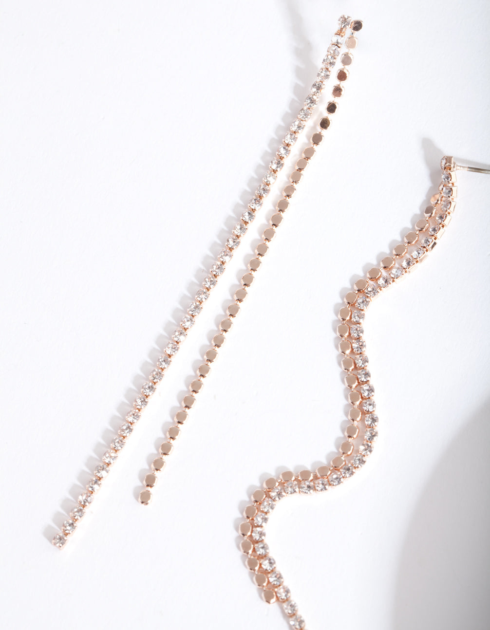 Rose Gold Double Cupchain Drop Earrings