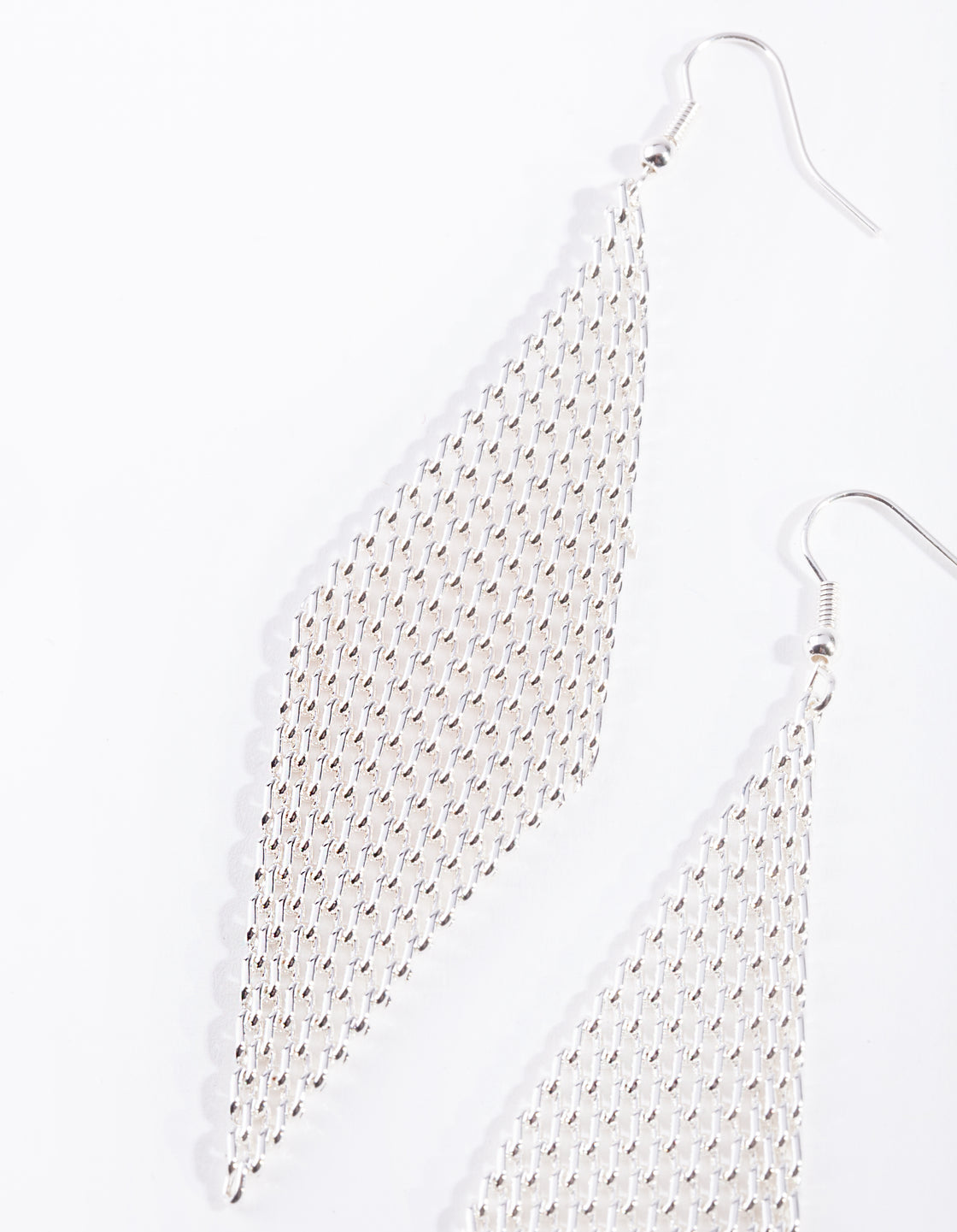 Silver Net Chain Earrings