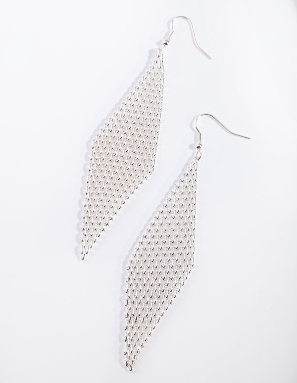Silver Net Chain Earrings