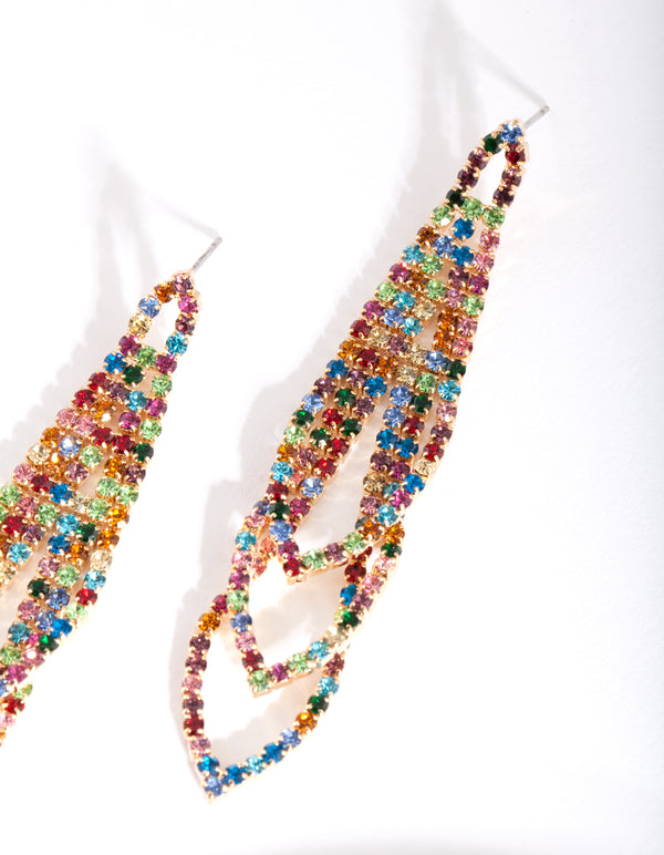 Gold Graduated Loop Cupchain Earrings