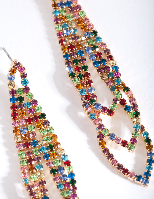 Gold Graduated Loop Cupchain Earrings