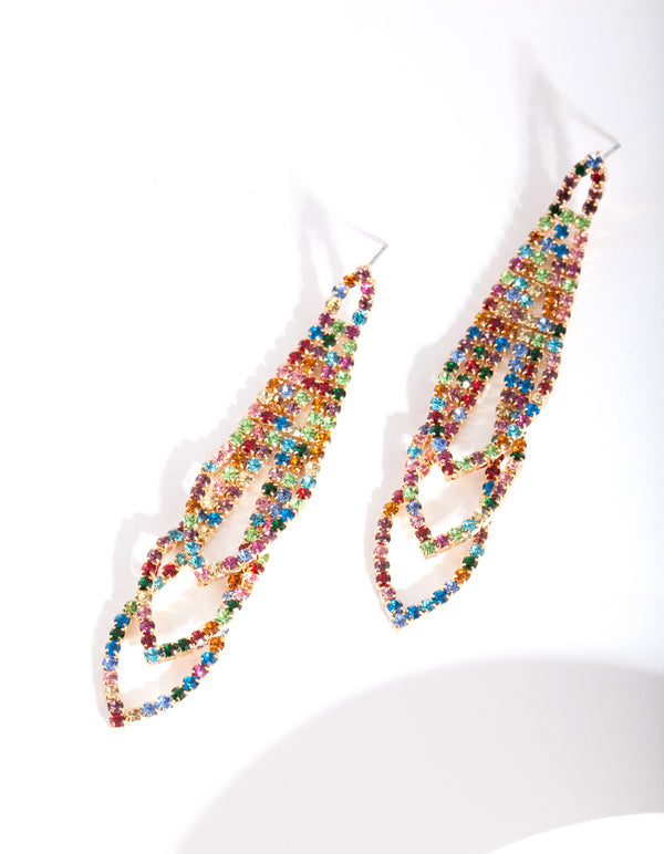 Gold Graduated Loop Cupchain Earrings