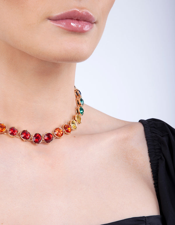 RED SG RNBW CRCL STONE SET NL