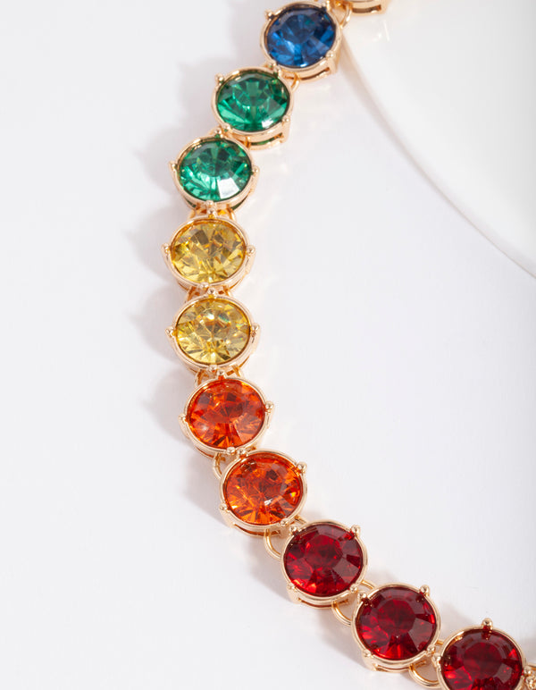 RED SG RNBW CRCL STONE SET NL