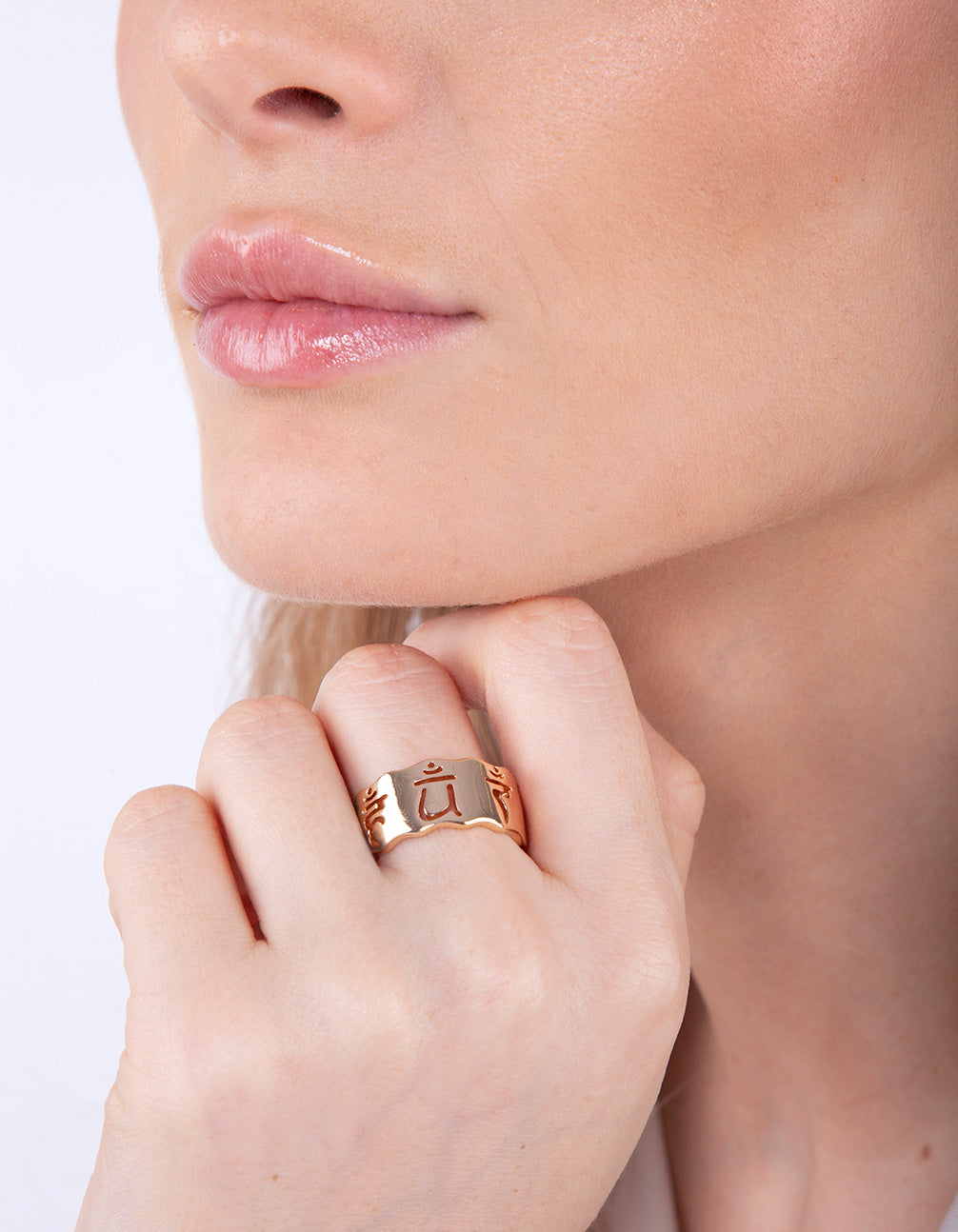 Gold Cut Out Chakra Band Ring