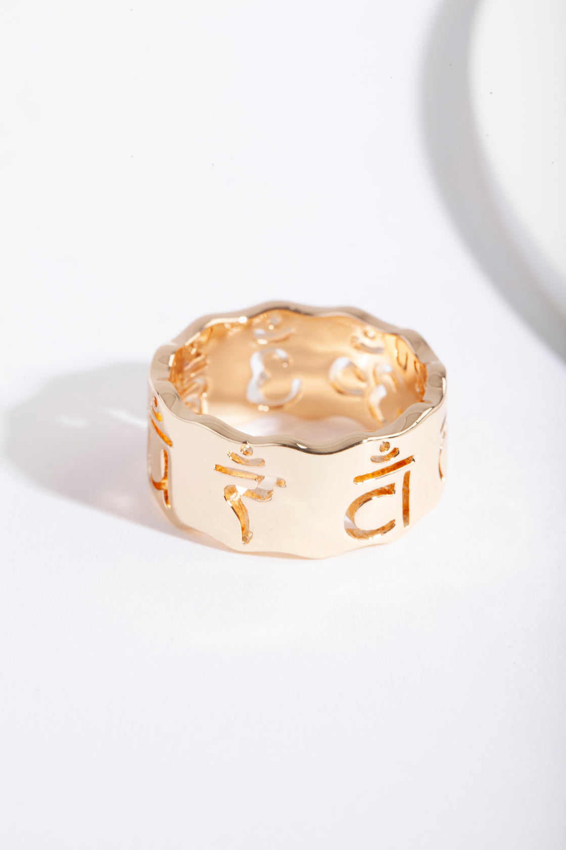 Gold Cut Out Chakra Band Ring