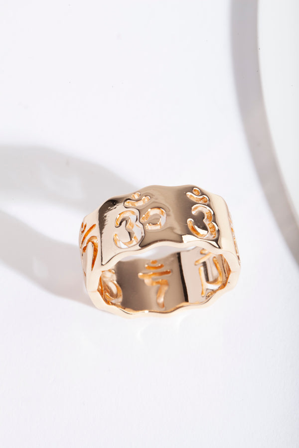 Gold Cut Out Chakra Band Ring