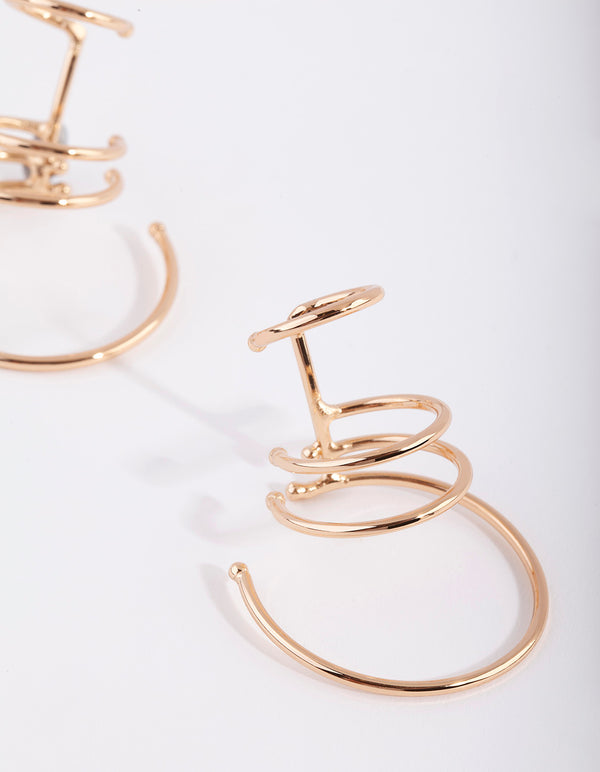 Gold Multi Hoop Cuff Earring Pack
