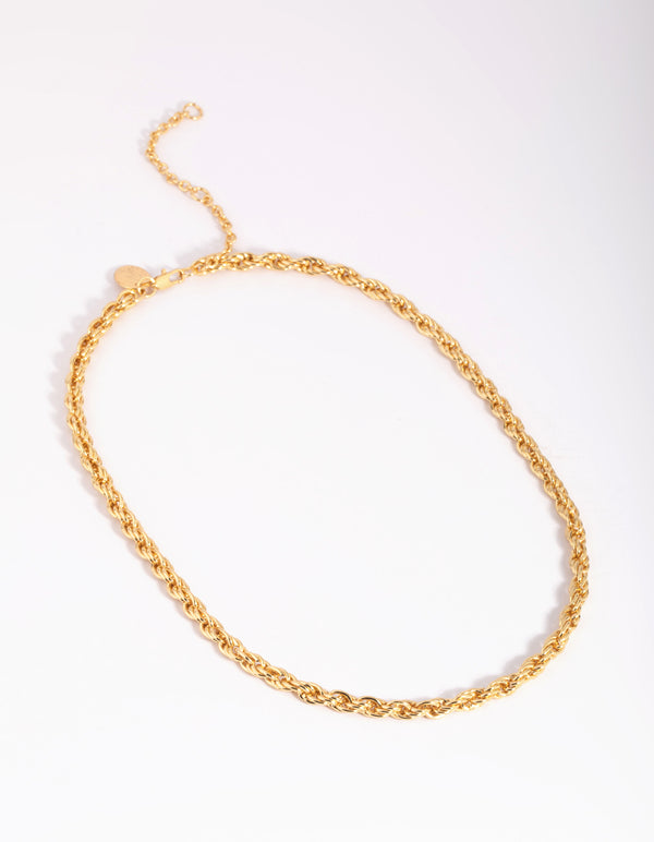 Gold Plated 40cm Rope Chain Necklace