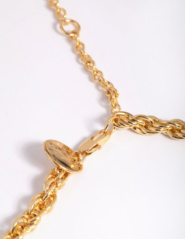 Gold Plated 40cm Rope Chain Necklace
