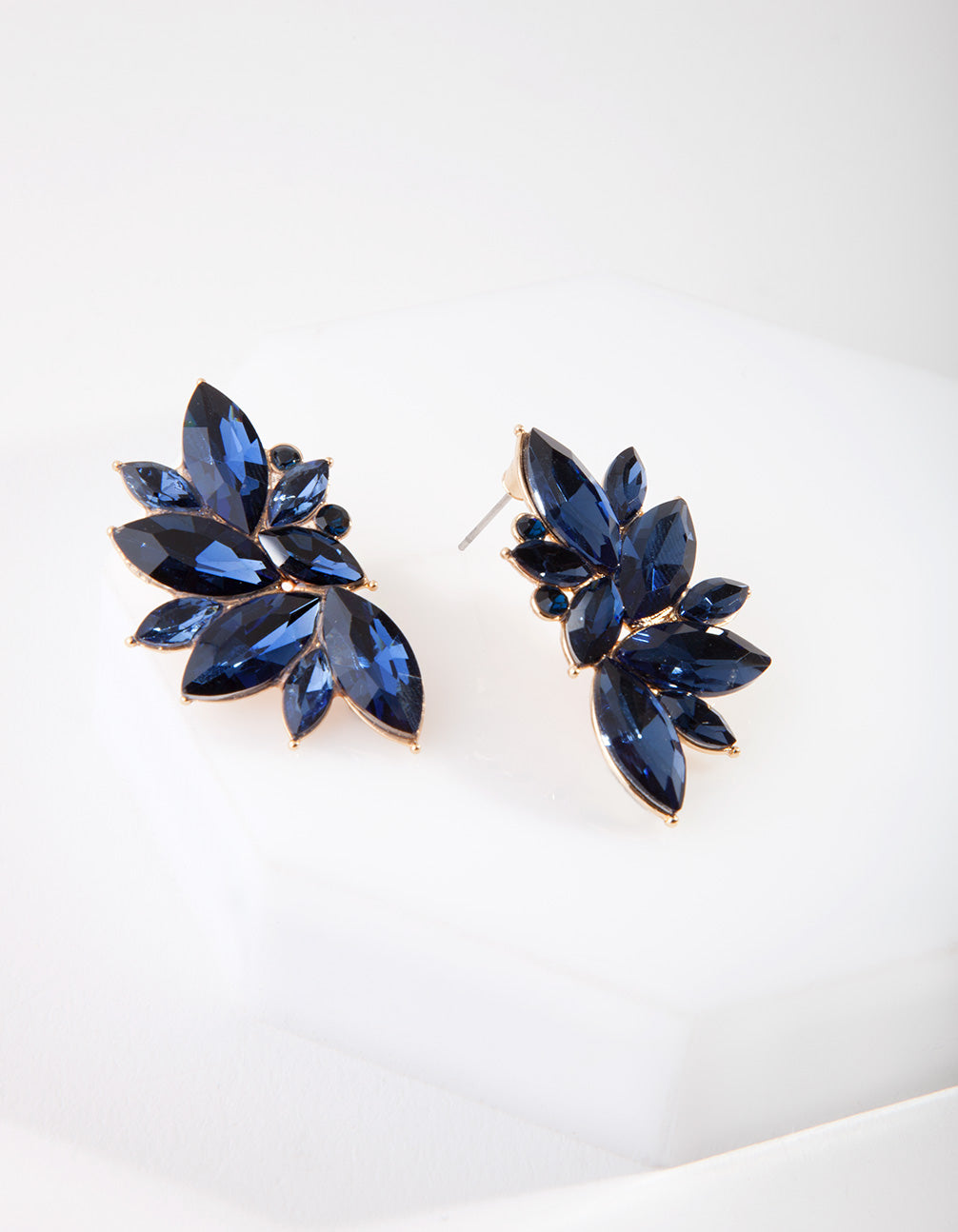 Gold Marquise Statement Stud Earrings