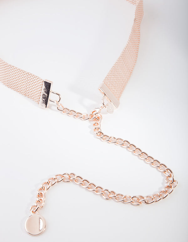 Rose Gold Mesh Chain Belt